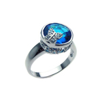 wholesale 925 Sterling Silver Rhodium Finish Sapphire Blue Center CZ Butterfly Ring