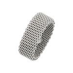wholesale 925 Sterling Silver Rhodium Finish Chainmail Ring