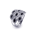 wholesale 925 Sterling Silver Rhodium Finish Black Marquise CZ Cigar Band Ring