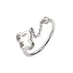 wholesale 925 Sterling Silver Rhodium Finish Open Clover Wire Ring