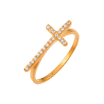 wholesale 925 Sterling Silver Rose Gold Finish Cross Ring