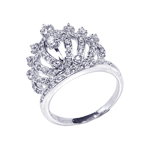 wholesale 925 Sterling Silver Rhodium Finish Crown Ring