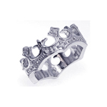 wholesale 925 Sterling Silver Rhodium Finish CZ Crown Ring