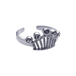 wholesale 925 Sterling Silver Rhodium Finish Crown Toe Ring