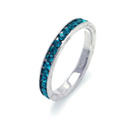 wholesale 925 Sterling Silver Rhodium Finish December Blue Eternity Band