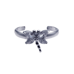 wholesale 925 Sterling Silver Rhodium Finish Dragonfly Toe Ring