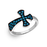 wholesale 925 Sterling Silver Enamel Cross Ring