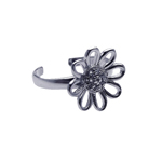 wholesale 925 Sterling Silver Rhodium Finish Daisy Flower Toe Ring