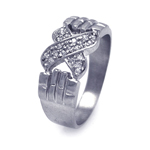 wholesale 925 Sterling Silver Rhodium Finish Hand X Ring