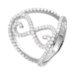 wholesale 925 Sterling Silver Rhodium Finish Split Shank CZ Accented Infinity Symbol Ring