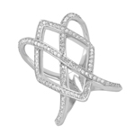 wholesale 925 Sterling Silver Rhodium Finish Keltic Braid CZ Ring