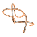 wholesale 925 Sterling Silver Rose Gold Finish Knuckle Extension CZ X X Ring