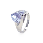 wholesale 925 Sterling Silver Rhodium Finish Lavendar Sideway CZ Ring
