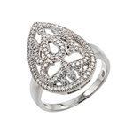 wholesale 925 Sterling Silver Rhodium Finish Micro Pave CZ Ring