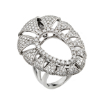 wholesale 925 Sterling Silver Rhodium Finish Micro Pave CZ Ring