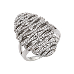wholesale 925 Sterling Silver Rhodium Finish Micro Pave CZ Ring