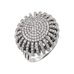 wholesale 925 Sterling Silver Rhodium Finish Micro Pave CZ Ring