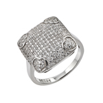 wholesale 925 Sterling Silver Rhodium Finish Micro Pave CZ Heart Ring