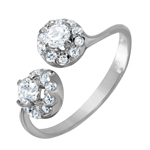 wholesale 925 Sterling Silver Rhodium Finish CZ Open Ring
