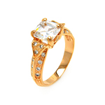 wholesale 925 Sterling Silver Gold Finish Princess Cut CZ Ring