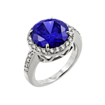 wholesale 925 Sterling Silver Rhodium Finish CZ Ring