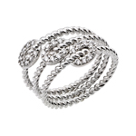 wholesale 925 Sterling Silver Rhodium Finish Rope Oval Ring
