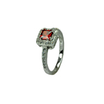wholesale 925 Sterling Silver Rhodium Finish Ruby Red Bridal Ring