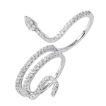 wholesale 925 Sterling Silver Rhodium Finish Snake CZ Ring