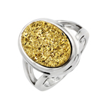 wholesale 925 Sterling Silver Rhodium Finish Gold Center Split Shank Ring