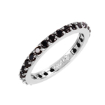 wholesale 925 Sterling Silver Rhodium Finish Black CZ Stackable Eternity Ring
