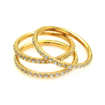 wholesale 925 Sterling Silver Gold Finish CZ Stackable Ring Set