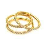 wholesale 925 Sterling Silver Gold Finish CZ Stackable Ring Set