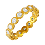 wholesale 925 Sterling Silver Gold Finish Stackable CZ Ring