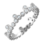 wholesale 925 Sterling Silver Rhodium Finish CZ Stackable Eternity Ring