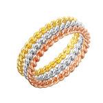 wholesale 925 Sterling Silver Rhodium Gold & Rose Gold Finish Stackable Rope Ring