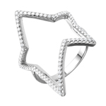 wholesale 925 Sterling Silver Rhodium Finish Wide Open Star Ring