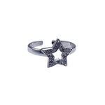 wholesale 925 Sterling Silver Rhodium Finish Star Toe Ring