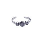 wholesale 925 Sterling Silver Rhodium Finish 3 Set Toe Ring