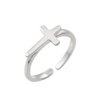 wholesale sterling silver Rhodium Plated Mini Cross Toe Ring