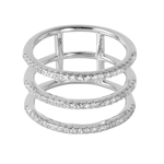 wholesale 925 Sterling Silver Rhodium Finish Triple Connected Band