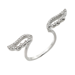 wholesale 925 Sterling Silver Rhodium Finish Wings Ring