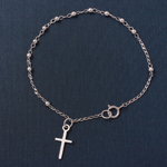 wholesale sterling silver High polish Rosary Bracelet 2.5mm