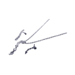 wholesale 925 sterling silver round dangling stud earring & necklace set