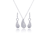 wholesale 925 sterling silver eggplant teardrop dangling hoop earring & necklace set