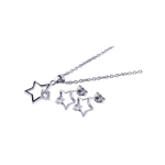 wholesale 925 sterling silver open star stud earring & necklace set