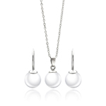 wholesale 925 sterling silver white enamel lever back earring & necklace set