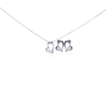 wholesale 925 sterling silver open heart stud earring & necklace set