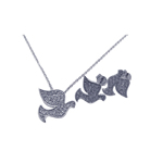 wholesale 925 sterling silver dove stud earring & necklace set