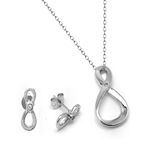 wholesale 925 sterling silver figure 8 infinity single set