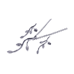 wholesale 925 sterling silver marqui tree branch stud earring & necklace set